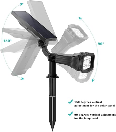 Solar Spot Lights Outdoor Adjustable Spotlights (2 Count)