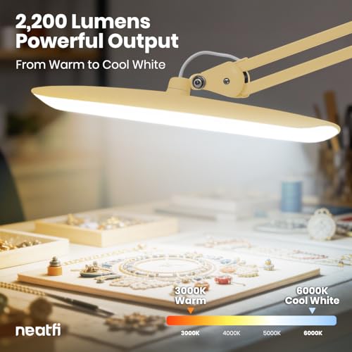 XL 2200 Lumens 20W LED Desk Lamp with Clamp