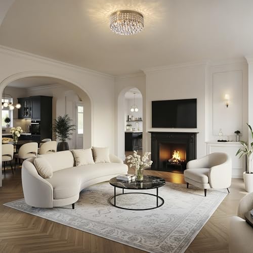 4 Lights Brass Crystal Chandelier