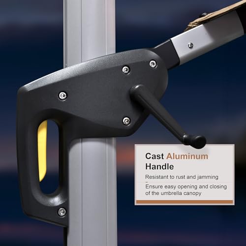 Cantilever Umbrella 9' X 12' Double Top Solar LED Light