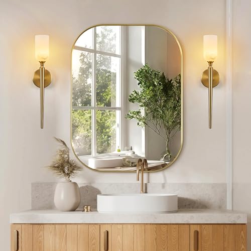 Natural Alabaster Wall Sconce Modern Gold Wall Light Bathroom Sconce Wall Decor Antique Marble Sconces Wall Lighting for Bedroom Living Room Entryway Hallway Staircase