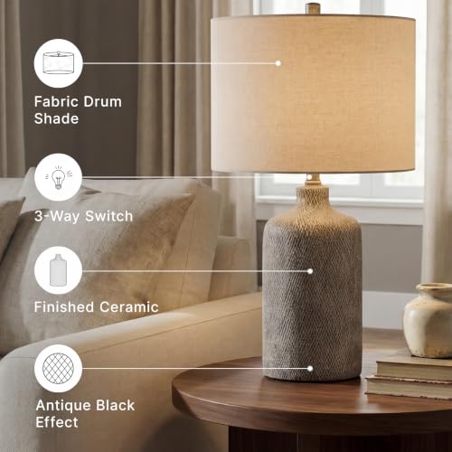 Linus 24.5" Ceramic Bedside Table Lamp