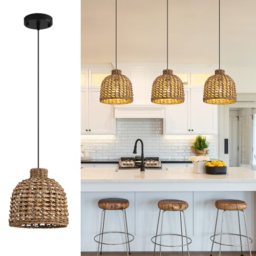 3 Pack Rattan Pendant Light (3 Count)