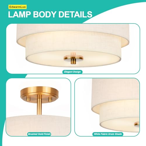 3 Light Semi Flush Mount Ceiling Light Fixture