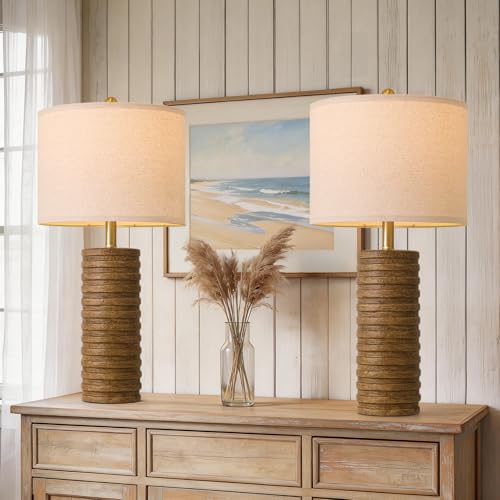 Farmhouse Table Lamps Set of 2 for Living Room (2 Count)