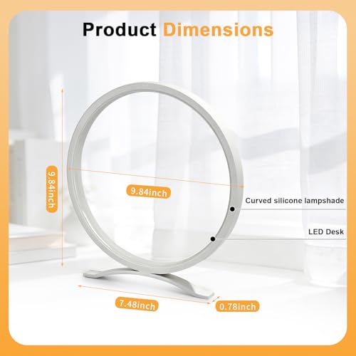 White Modern Circle Table Lamp