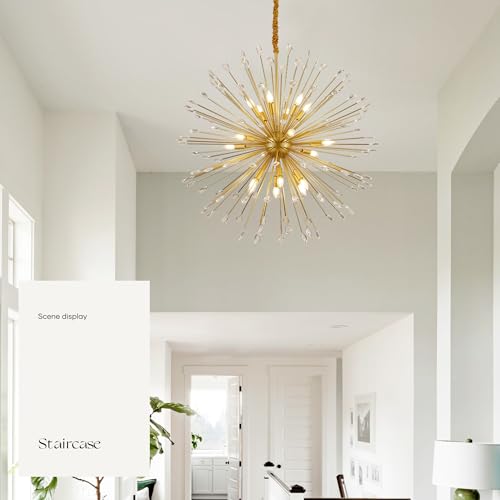 18 Light Gold Sputnik Chandelier