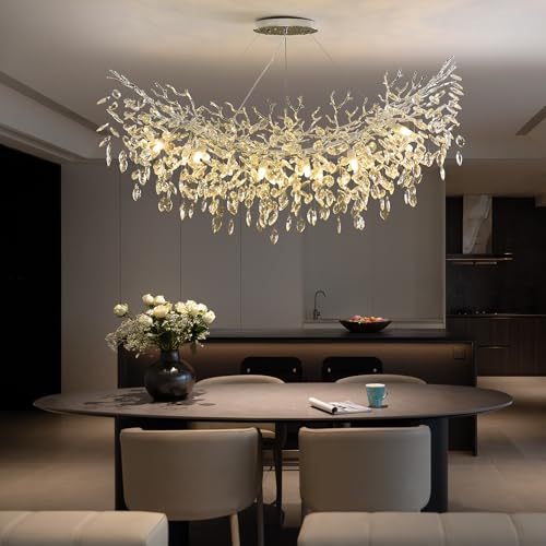 Rectangle Crystal Tree Branch Chandelier