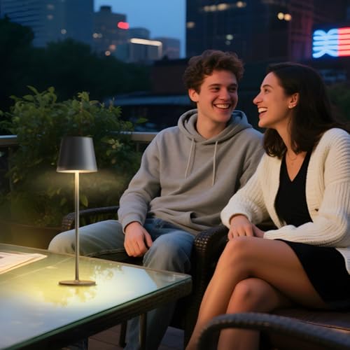 2 Pack Cordless Table Lamp Rechargeable 5000mAH Battery Operated Lights Touch Control LED Portable Desk Lamps 3 Color Dimming for Outdoor Coffee Bedroom Kitchen (2 Count)