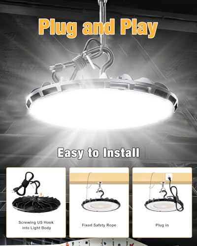 UFO LED High Bay Light 150W 16500LM 5000K High Bay LED Shop Lights