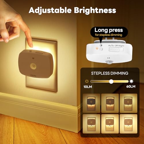 Plug in LED Backlit Night Light with Motion Sensor & Dusk to Dawn Sensor (6 Count)