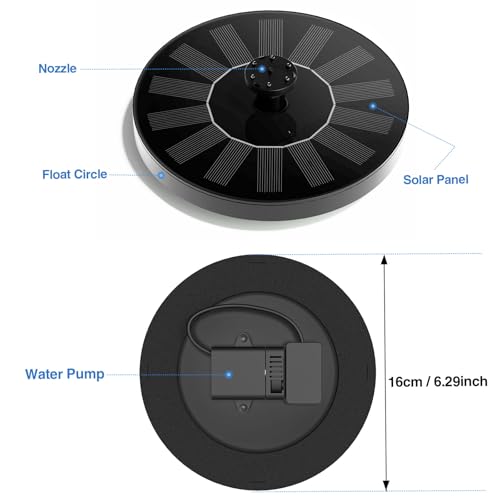Solar Fountain Water Pump for Bird Bath (8 Ounce)