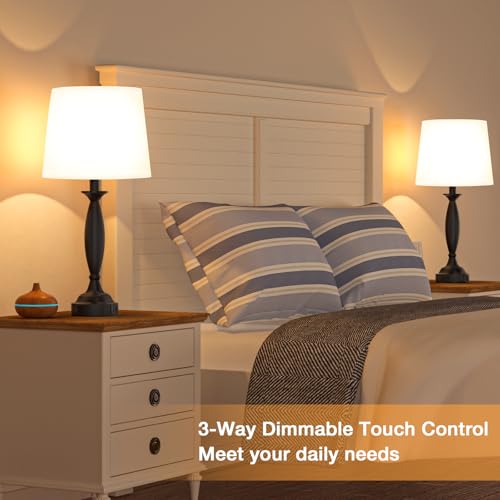 Bedroom Lamps for Nightstand (2 Count)