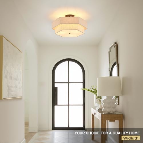 18" Large Black Semi Flush Mount Ceiling Light