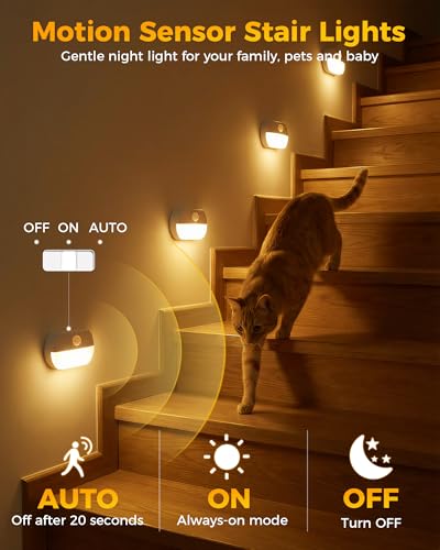 12 Pack Rechargeable Motion Sensor Stair Lights (12 Count)