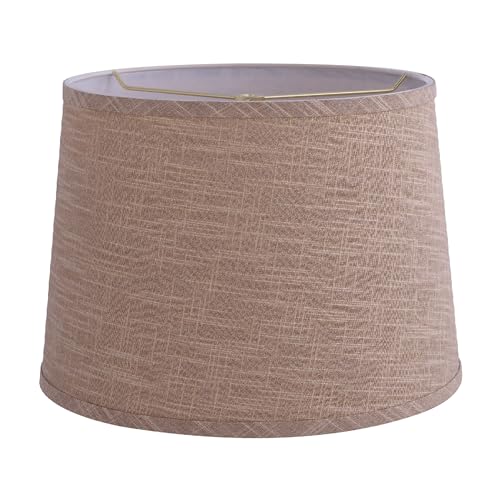 32140 Transitional Hardback Empire Shaped Spider Construction Lamp Shade in Beige Linen Fabric