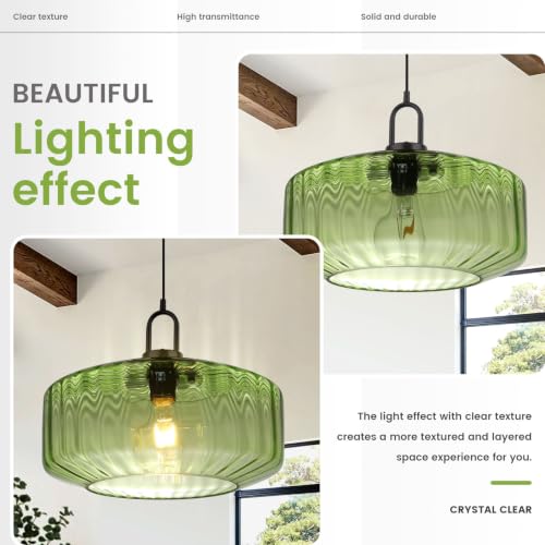 Modern Hanging Light Green Pendant Light Fixture Mid Century 1