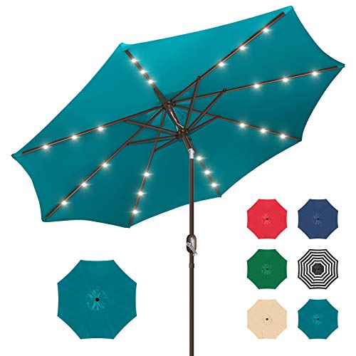 9ft Patio Umbrella with Solar Lights (24 Count)