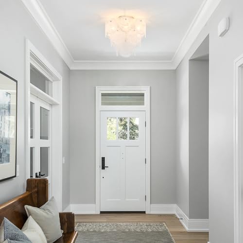 Modern Glass Flush Mount Light Fixture