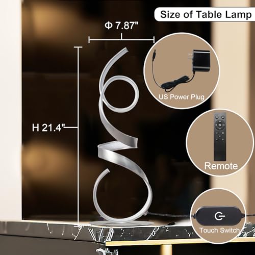 20W 2700LM 3 Colors Dimmable LED Art Table Lamp 21.4 Inch with Touch Switch for Living Room
