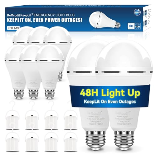 KeepLit 8PK Emergency Rechargeable Light Bulbs (8 Count)