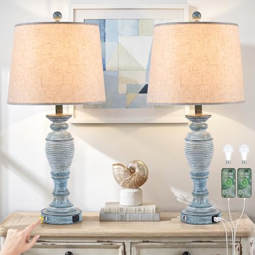 Farmhouse Table Lamps for Living Room (2 Count)