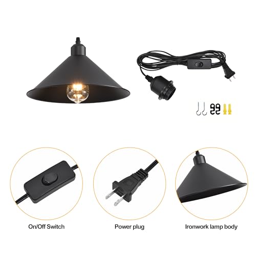 11.8IN Plug in Pendant Light (2 Count)