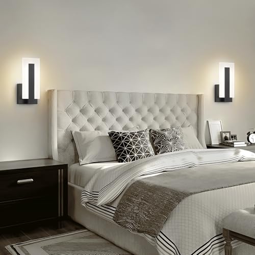 Modern Black Wall Sconces Set of 2