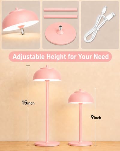 Pink Cordless Table Lamps (2 Count)