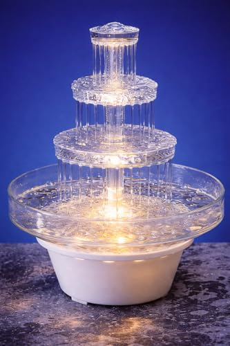 12.5" Lighted Wedding Cake Water Fountain