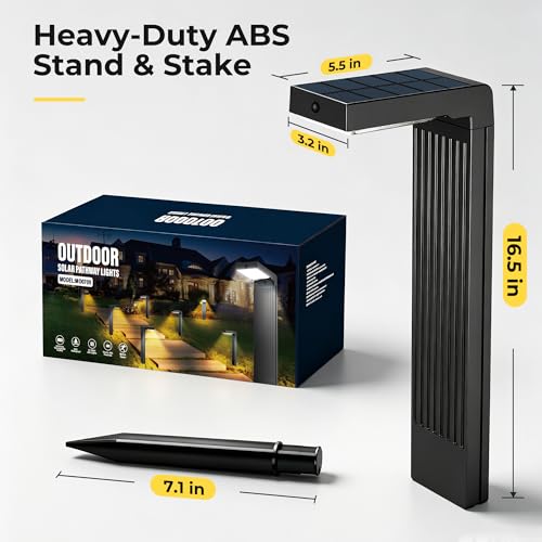 Motion Sensor Solar Pathway Lights Outdoor (4 Count)
