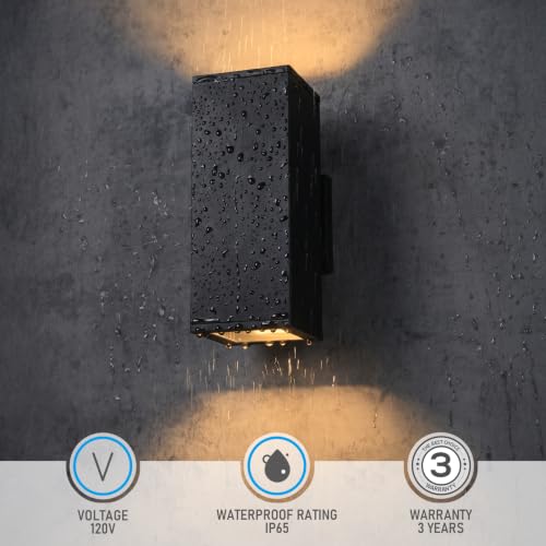2 Pack 12" Outdoor Rectangular Wall Light (2 Count)