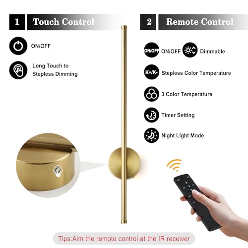 Battery Operated Modern Wall Sconce Set of Two (2 Count)