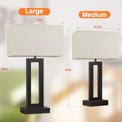 22" Tall Living Room Lamps for Night Stands (2 Count)