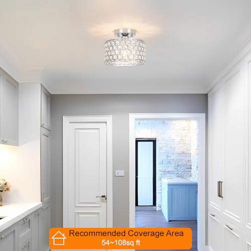 Chrome Crystal Ceiling Light Fixture