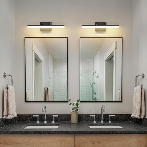 15.7" Black LED Bathroom Vanity Light 5CCT