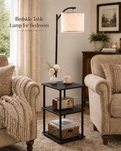 Floor Lamp with Table (Black)