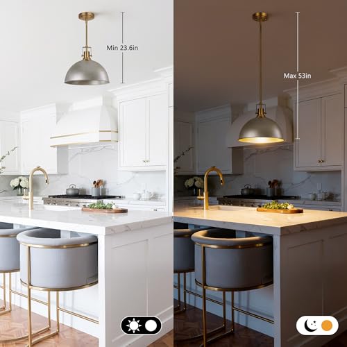 13 Inch Antique Silver Metal Pendant Light Kitchen Island