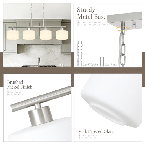 4 Light Brushed Nickel Kitchen Island Lighting