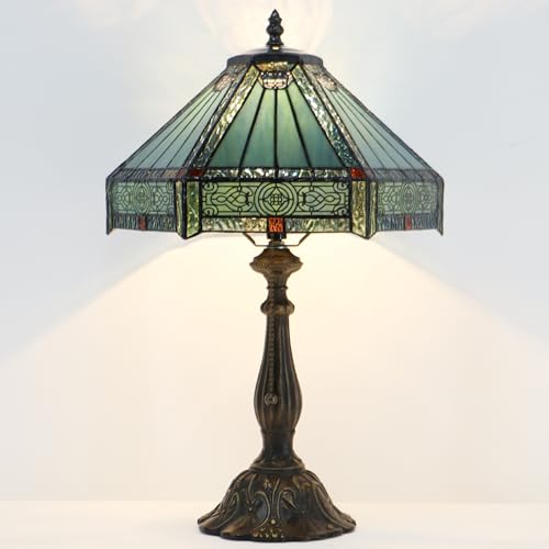 Tiffany Lamp Stained Glass Table Lamp Bedside Reading Light W12H19 Inches