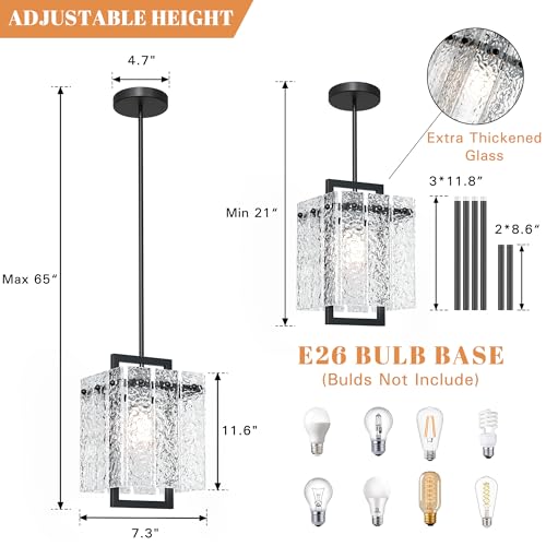 Modern Black Rectangle Chandelier