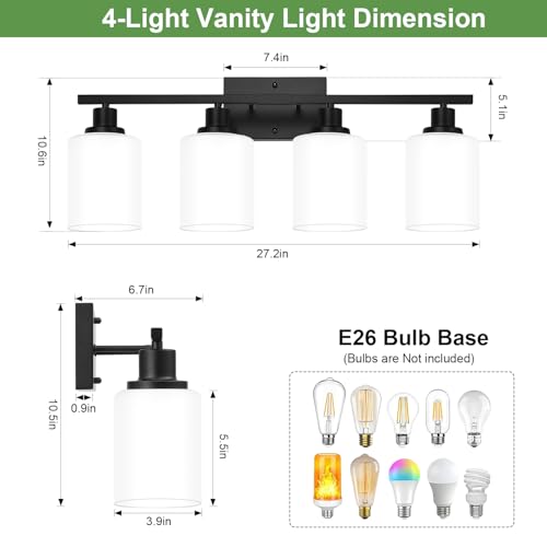 4 Light Bathroom Light Fixtures (4 Count)
