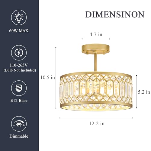 Crystal Gold Ceiling Light