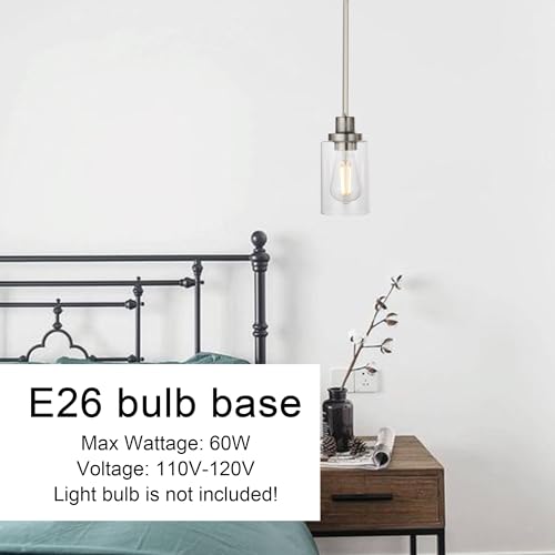 3 Pack Kitchen Island Pendant Lighting Brushed Nickel