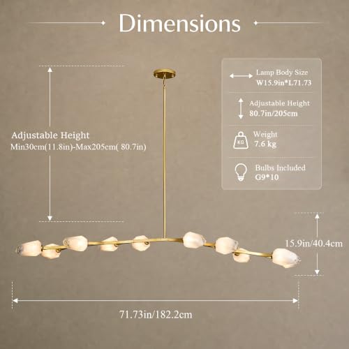 Modern Gold Linear Long Chandelier