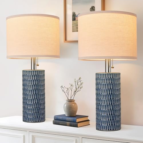 20.5" Modern Ceramic Table Lamps for Bedroom Set of 2 (2 Count)