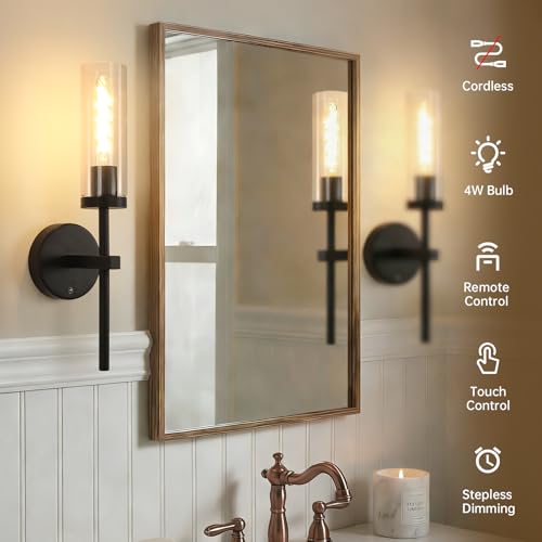 Battery Operated Wall Sconces Set of 2 (2 Count)