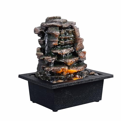 Meditation Waterfall Fountain with LED Lights