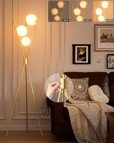 3 Globe Dimmable Tripod Floor Lamp