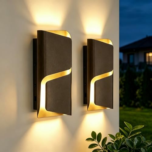 LED Outdoor Wall Lights with Dusk to Dawn Sensor (2 Count)